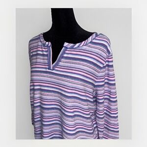 T by Talbots Multicolor Striped Long Sleeve Pullover Women's Knit Shirt Size X
